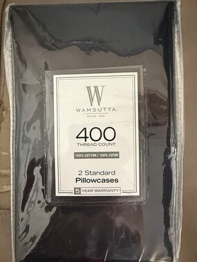 Wamsutta Black 400 Thread Count Cotton Pillowcases - 2 Standard